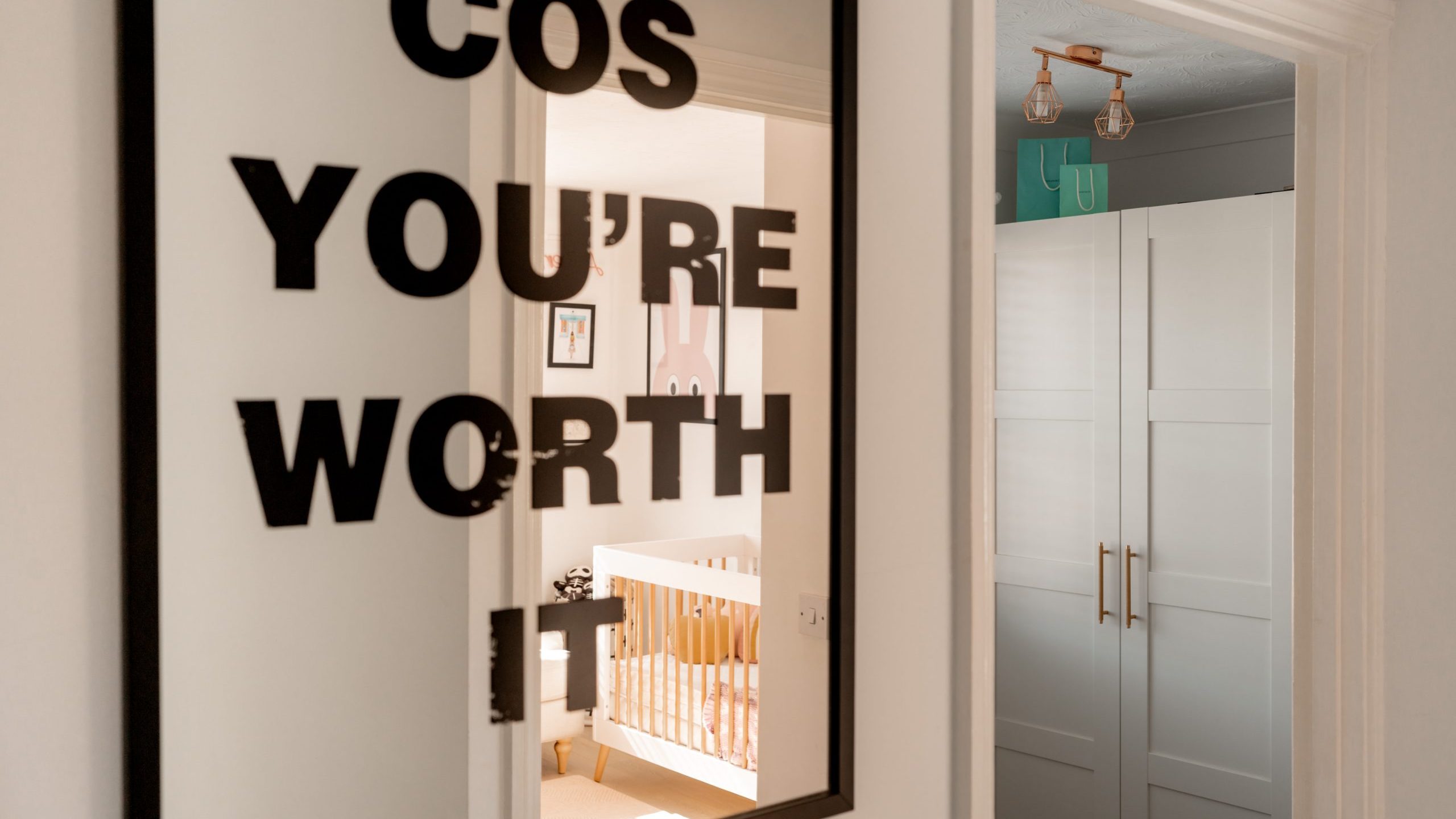 A mirror with the phrase